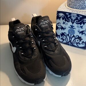 Nike Air Max 270 React Black White Athletic Shoes